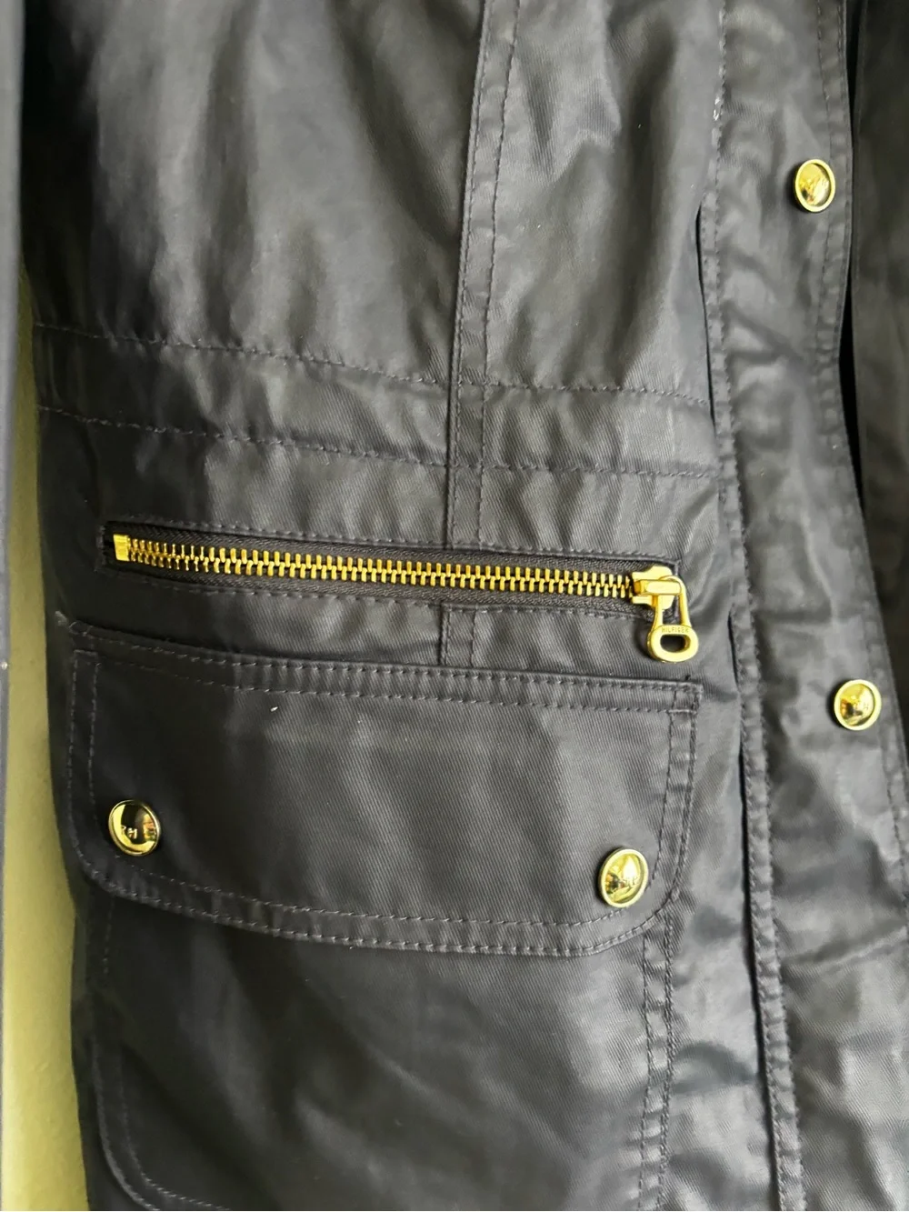 Tommy Hilfiger Navy Utility Field Jacket Gold Hardware Women’s Large